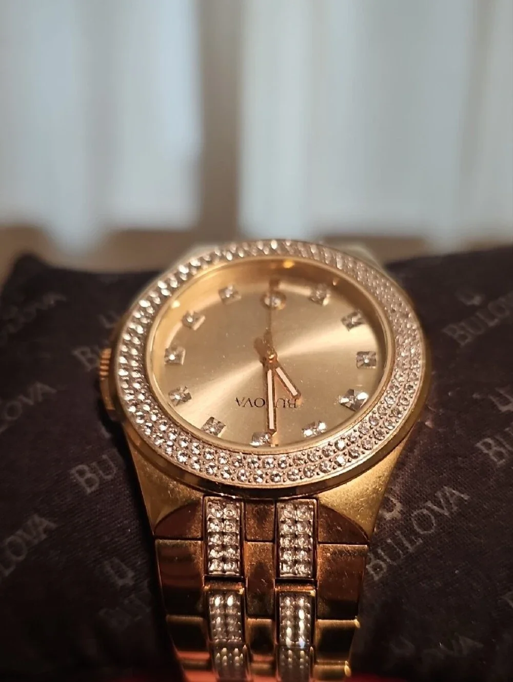 Bulova Men's Gold-Tone Crystal Accent Watch